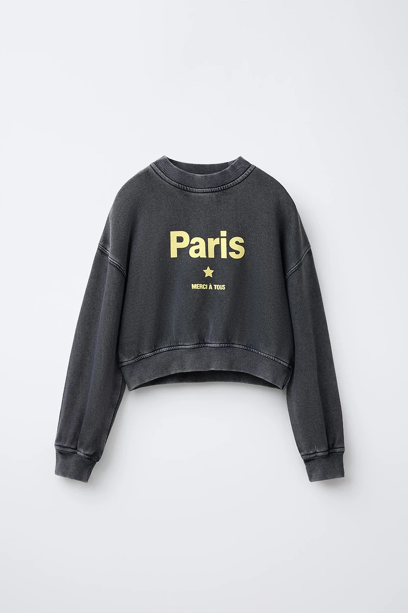 ENSEMBLE SWEAT-SHIRT ET BERMUDA À INSCRIPTION