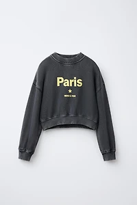 ENSEMBLE SWEAT-SHIRT ET BERMUDA À INSCRIPTION