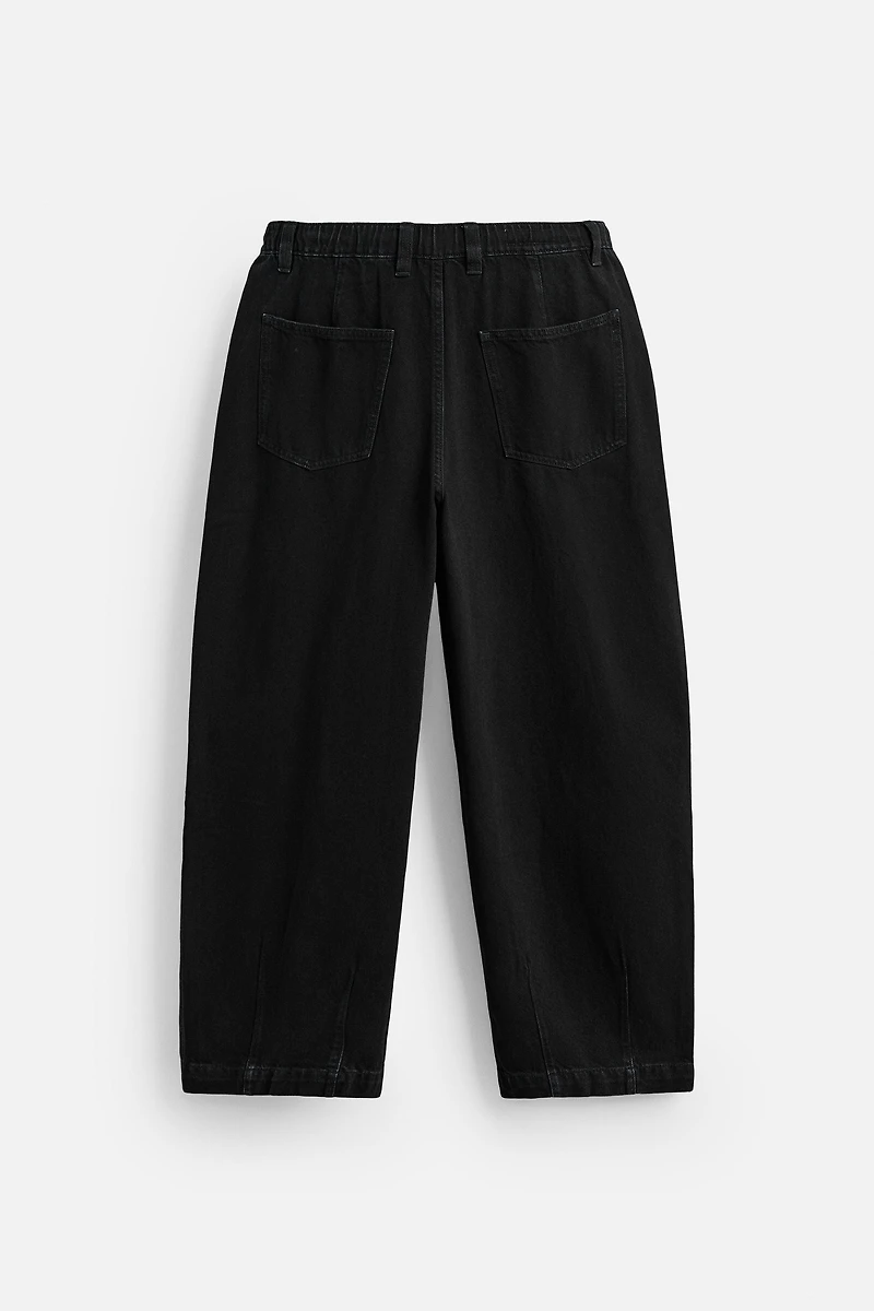 PLEATED WIDE FIT DENIM CHINO PANTS