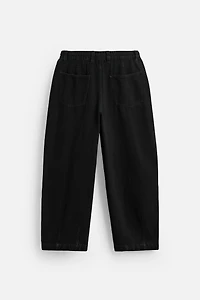 PLEATED WIDE FIT DENIM CHINO PANTS