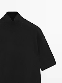 Pull en maille 100 % laine à manches courtes