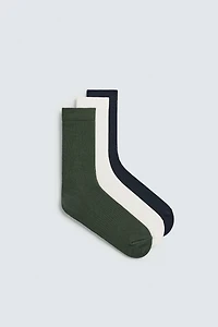 LOT DE 3 CHAUSSETTES CÔTELÉES BASIQUES
