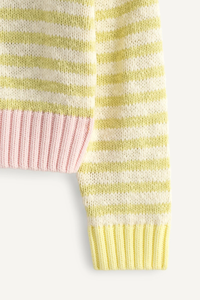 LIMITED EDITION FLORAL EMBROIDERED STRIPED KNIT JUMPER