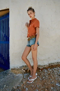 Z1975 BELTED DENIM SHORTS