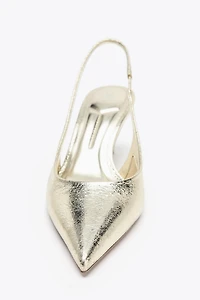 METALLIC EFFECT SLINGBACK HEELS