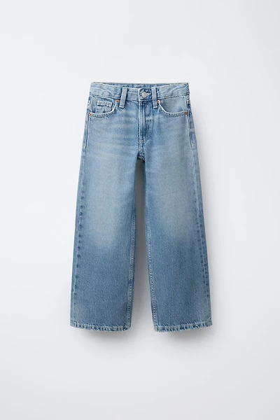 JEAN WIDE LEG EFFET DÉLAVÉ
