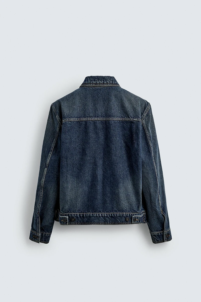VESTE EN DENIM À PLIS
