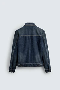 VESTE EN DENIM À PLIS