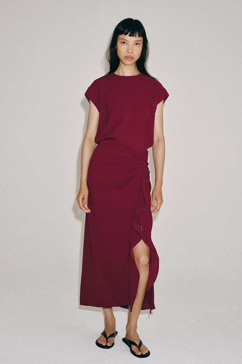 ZW COLLECTION Ruffled MIDI DRESS