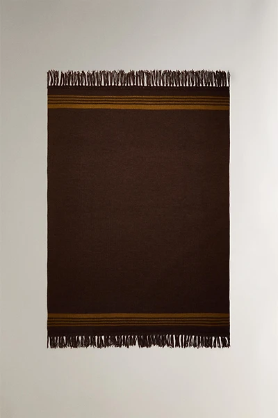 FRINGED KNIT BLANKET