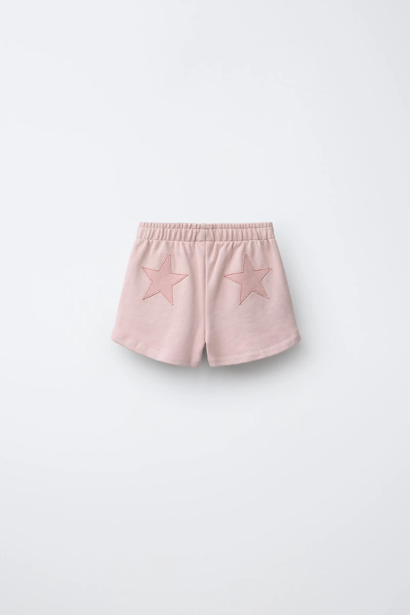 STAR PATCH PLUSH SHORTS