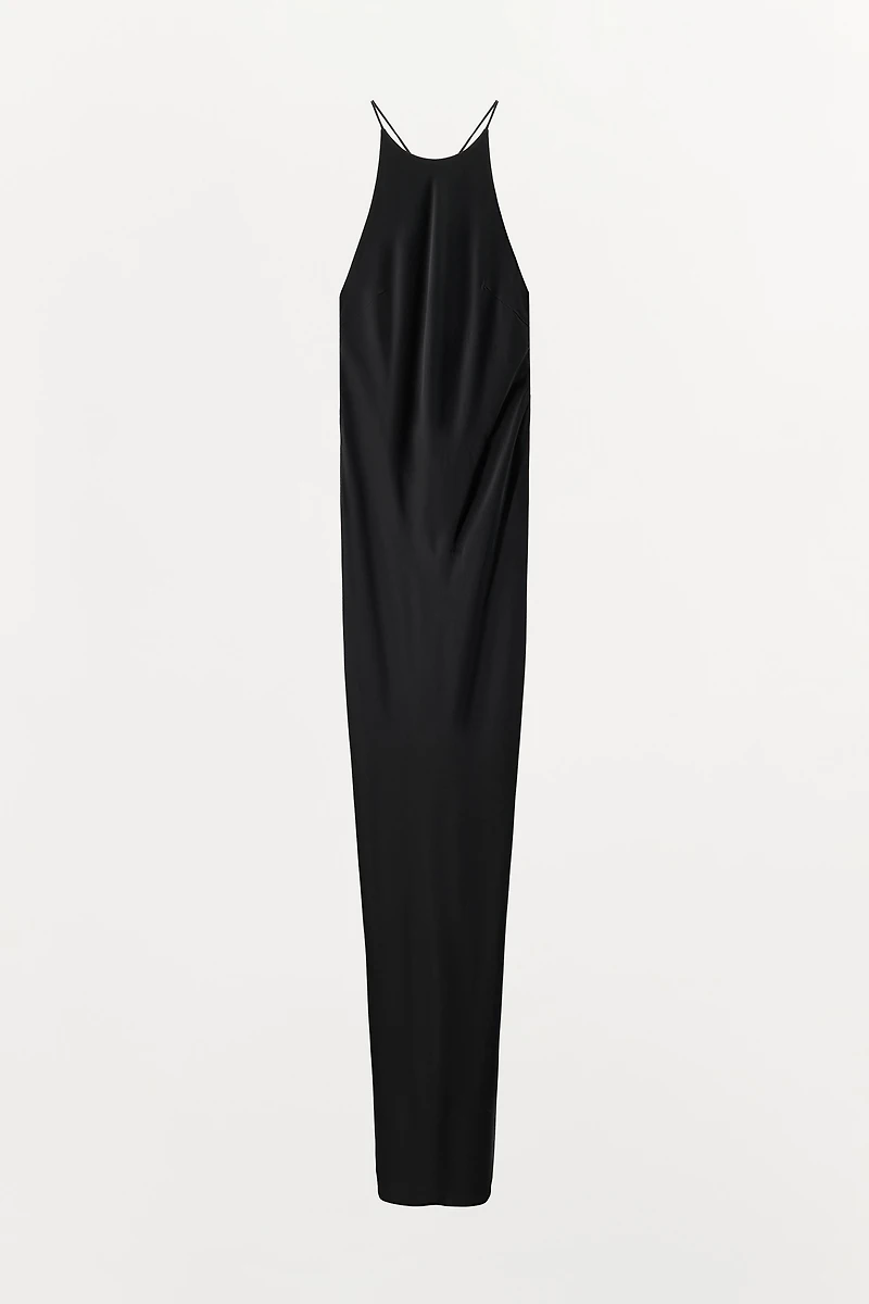 LONG SLIP DRESS WITH KNOTTED BACK