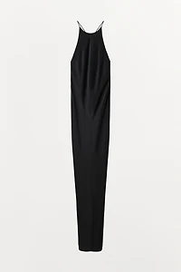 LONG SLIP DRESS WITH KNOTTED BACK