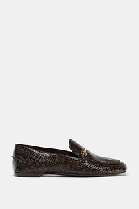 EMBOSSED BUCKLE LOAFERS