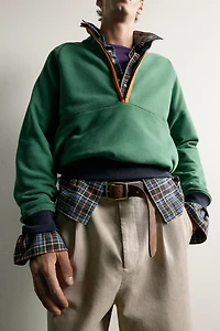 COLOR BLOCK QUARTER-ZIP SWEATSHIRT