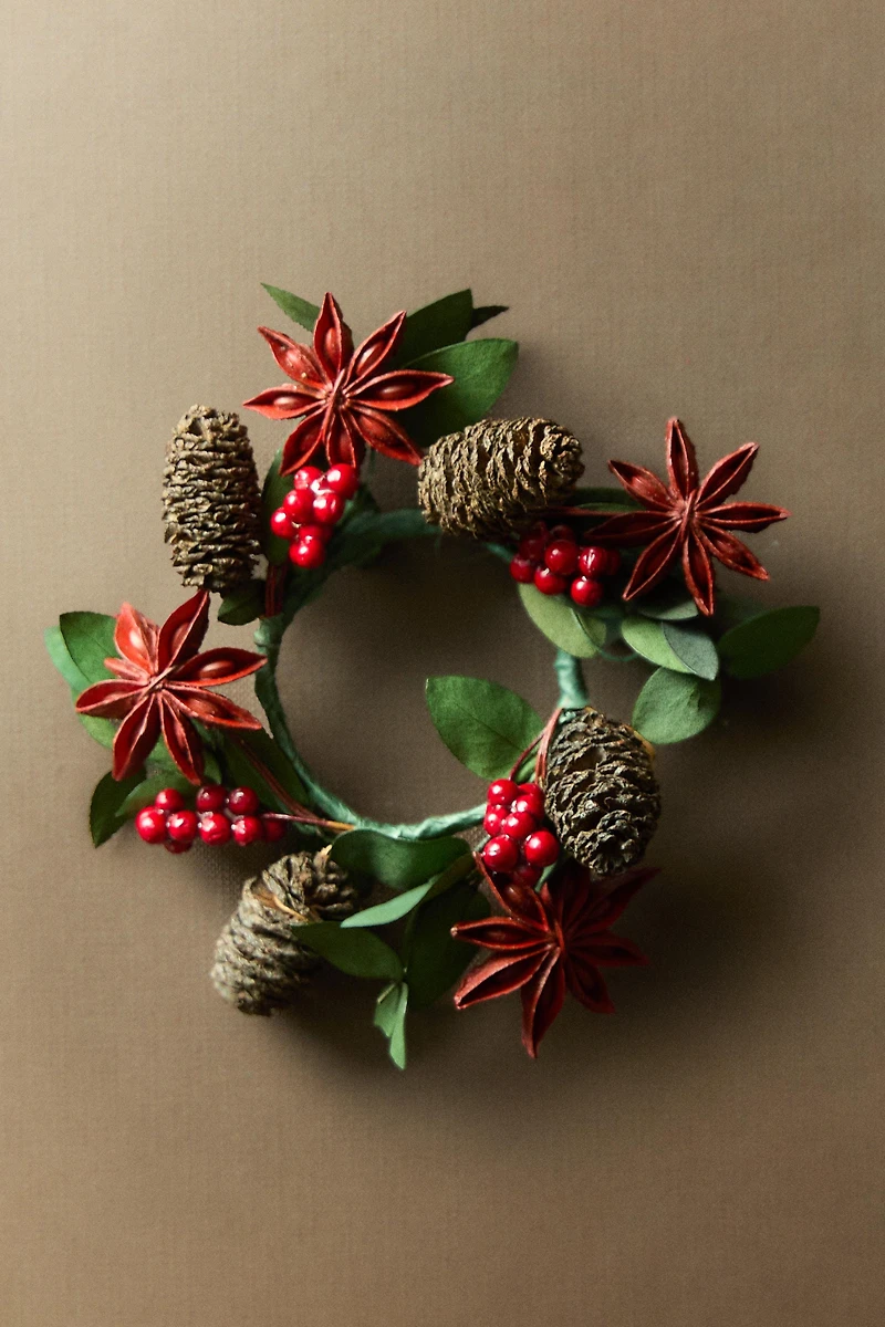 SET OF DRIED LEAF CHRISTMAS NAPKIN HOLDERS (SET OF 4)