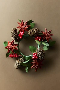 SET OF DRIED LEAF CHRISTMAS NAPKIN HOLDERS (SET OF 4)