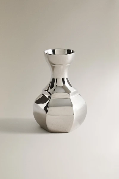 SMALL GEOMETRIC BRASS VASE