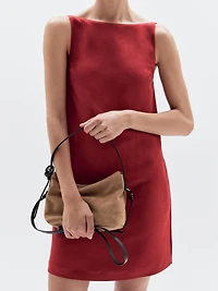 Small split suede leather bag