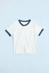 WASHED EFFECT RIBBED T-SHIRT