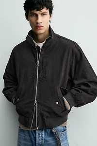 BLOUSON BOMBER EFFET FROISSÉ