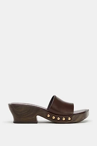 STUDDED LEATHER SANDALS
