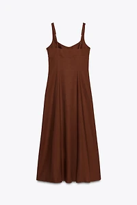 LINEN MIDI DRESS