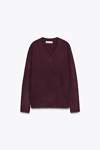 PULL EN MAILLE COL V