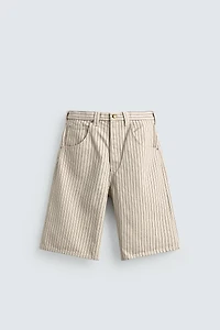 PINSTRIPE RELAXED FIT JORTS