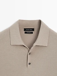 Knit cotton polo shirt