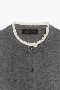 COMBINATION LACE CARDIGAN