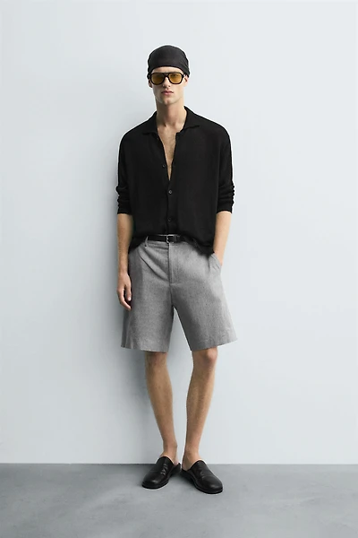 COTTON LINEN SHORTS