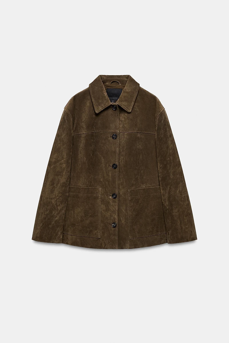 VESTE EN CUIR DE DAIM 100 % ZW COLLECTION LIMITED EDITION
