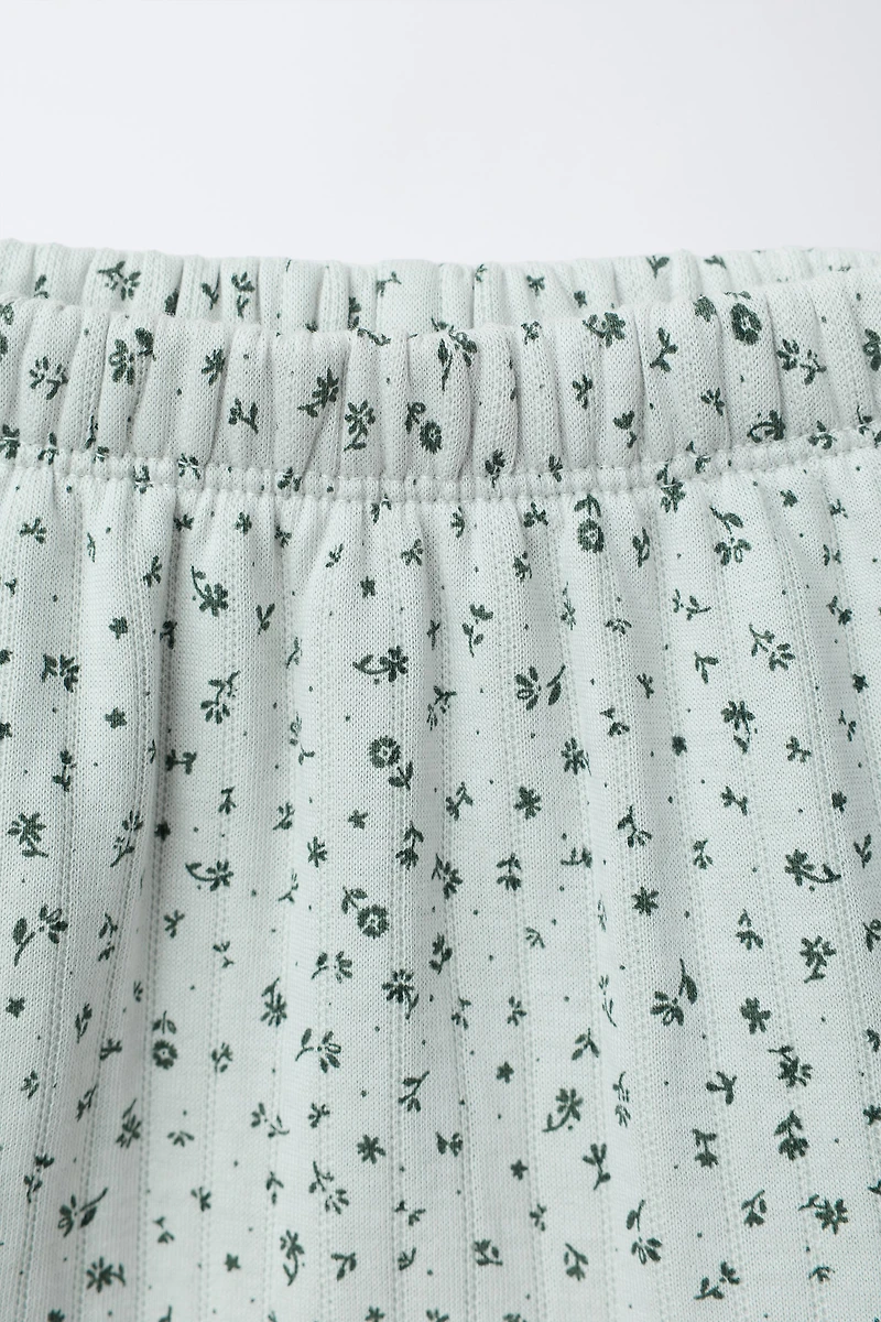 ENSEMBLE VESTE T-SHIRT 2 EN 1 ET PANTALON À FLEURS
