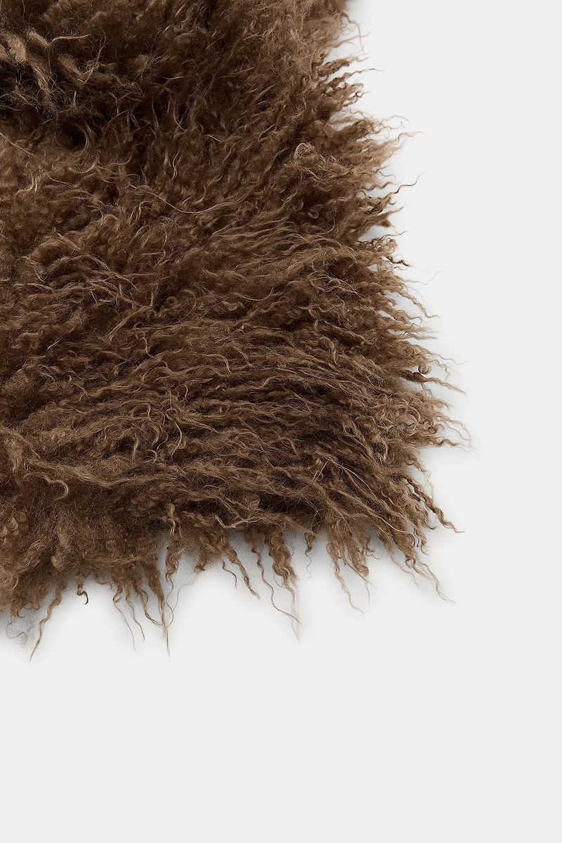 PLAIN FAUX FUR SCARF