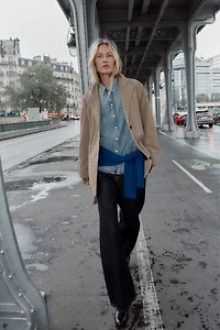 100% LEATHER BELTED JACKET