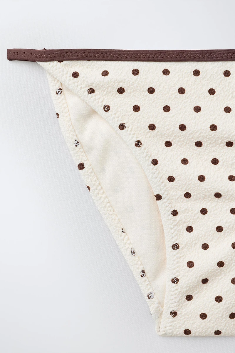 6-14 YEARS/ TRIANGLE POLKA DOT TEXTURED BIKINI