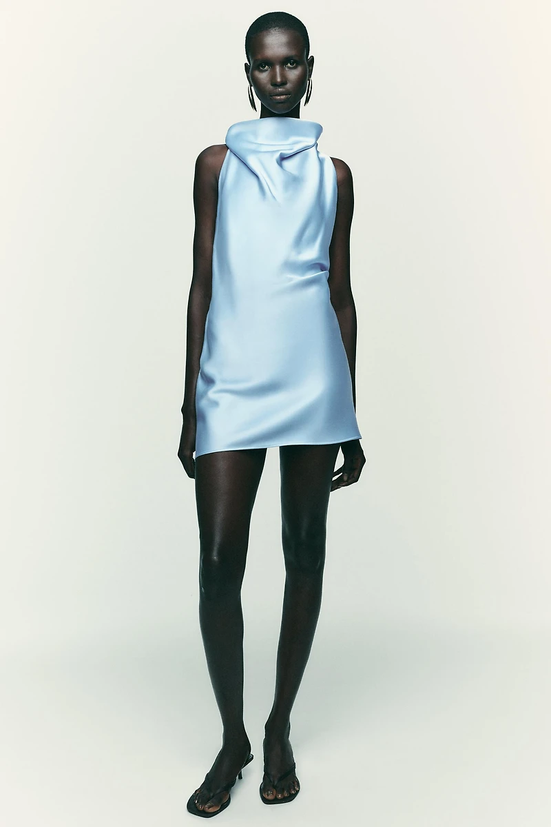 SATIN EFFECT MINI DRESS