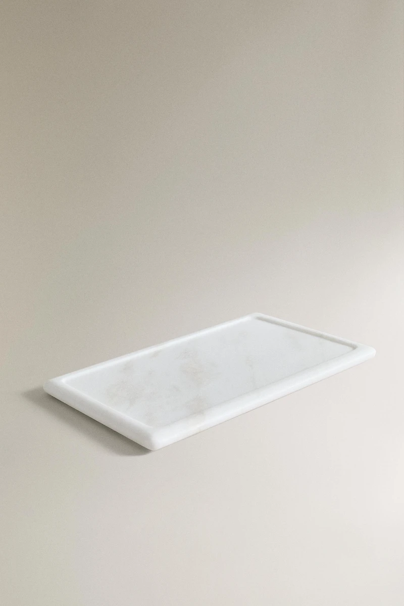 WHITE MARBLE BATHROOM TRAY