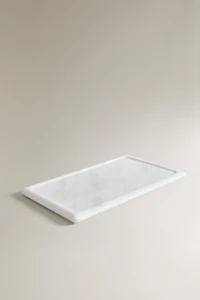 WHITE MARBLE BATHROOM TRAY