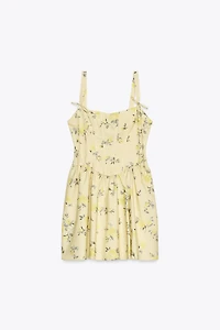 ROBE COURTE EN POPELINE FLEURS