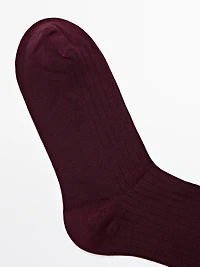 Chaussettes côtelées en coton mélangé