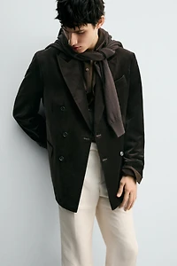 REGULAR FIT VELVET BLAZER