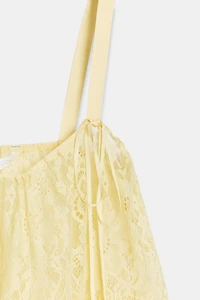 ZW COLLECTION SATIN EFFECT LACE TOP