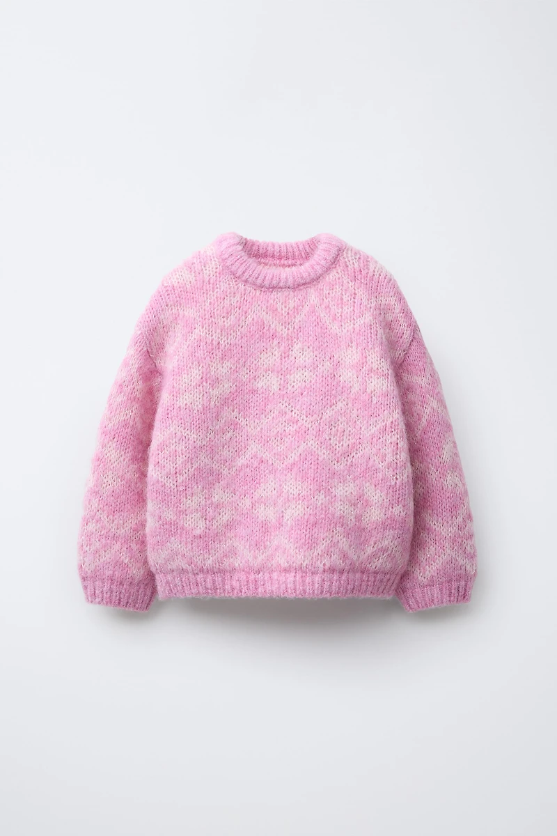 JACQUARD KNIT JUMPER WITH WOOL