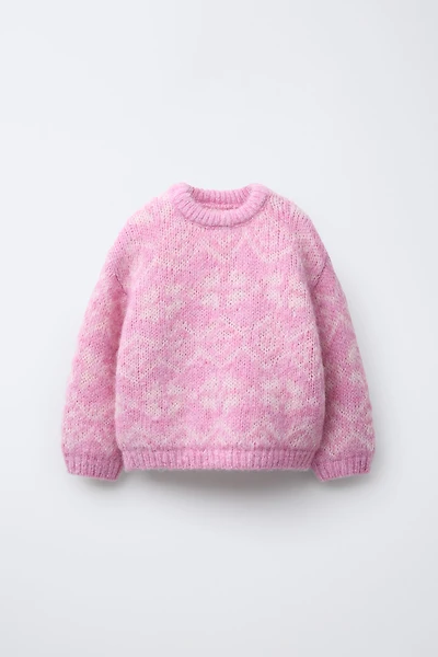 JACQUARD KNIT JUMPER WITH WOOL