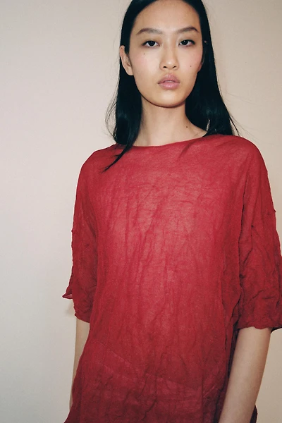 WRINKLED EFFECT KNIT TOP