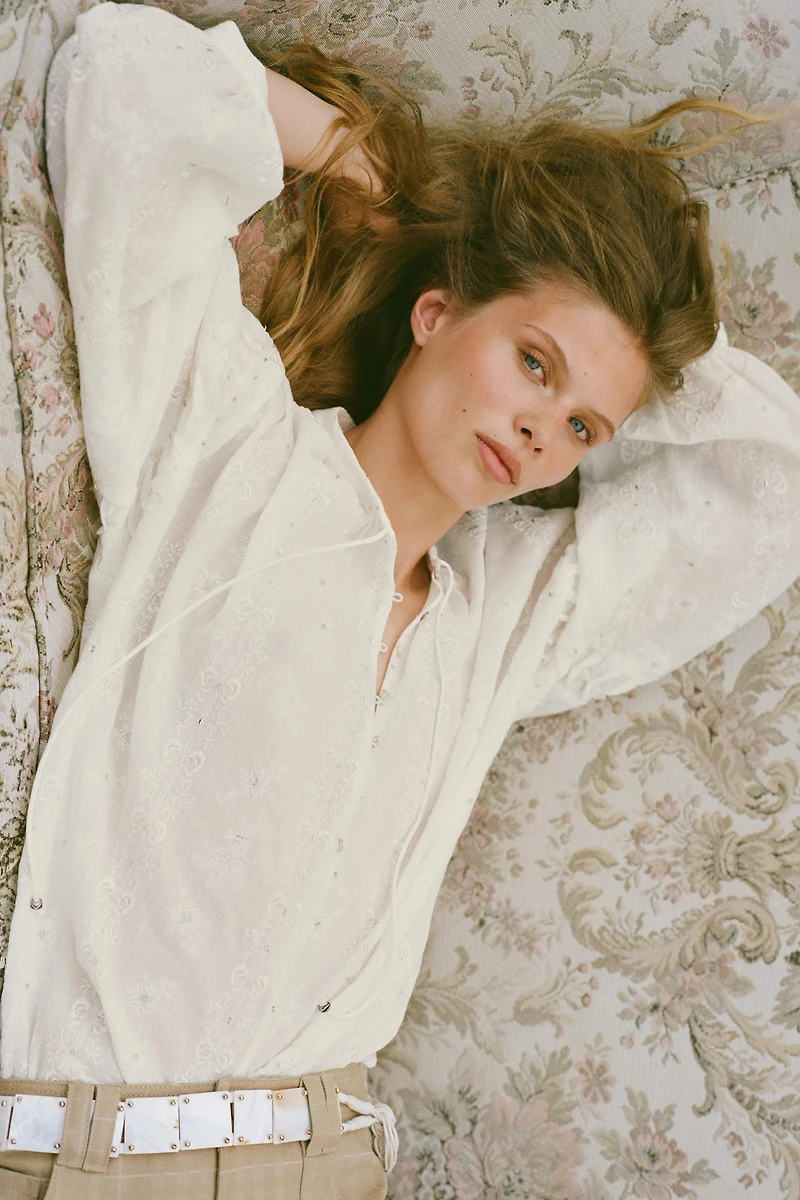 EMBROIDERED SEQUIN BLOUSE