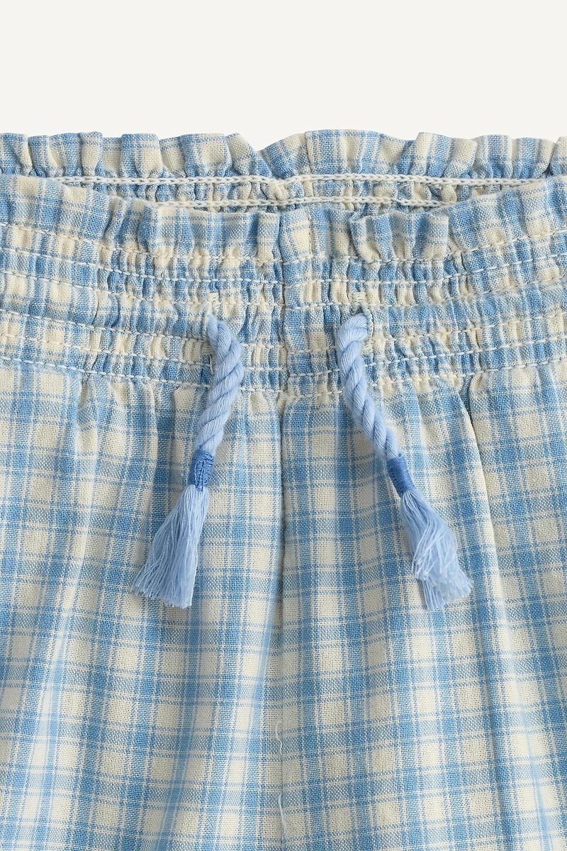 LIMITED EDITION EMBROIDERED PLAID SHORTS