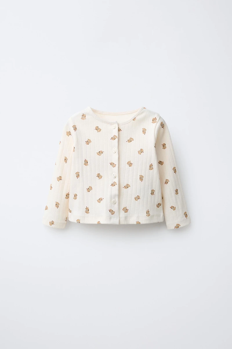 DOG PRINT JACKET, BODYSUIT, AND LEGGINGS SET
